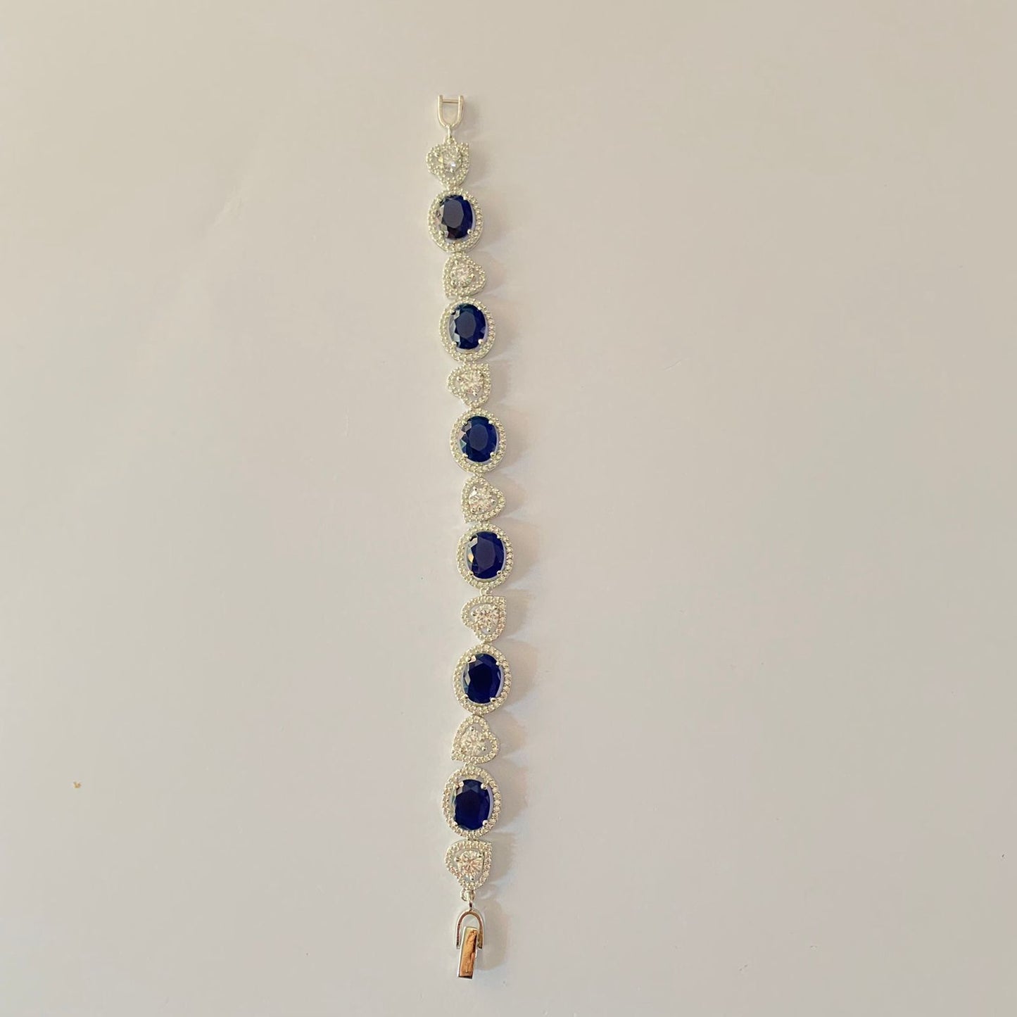 Blue Stone A.D Silver Plated Bracelet