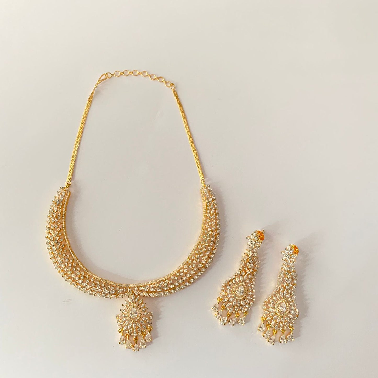 Diamond Gold Plated Necklace Set