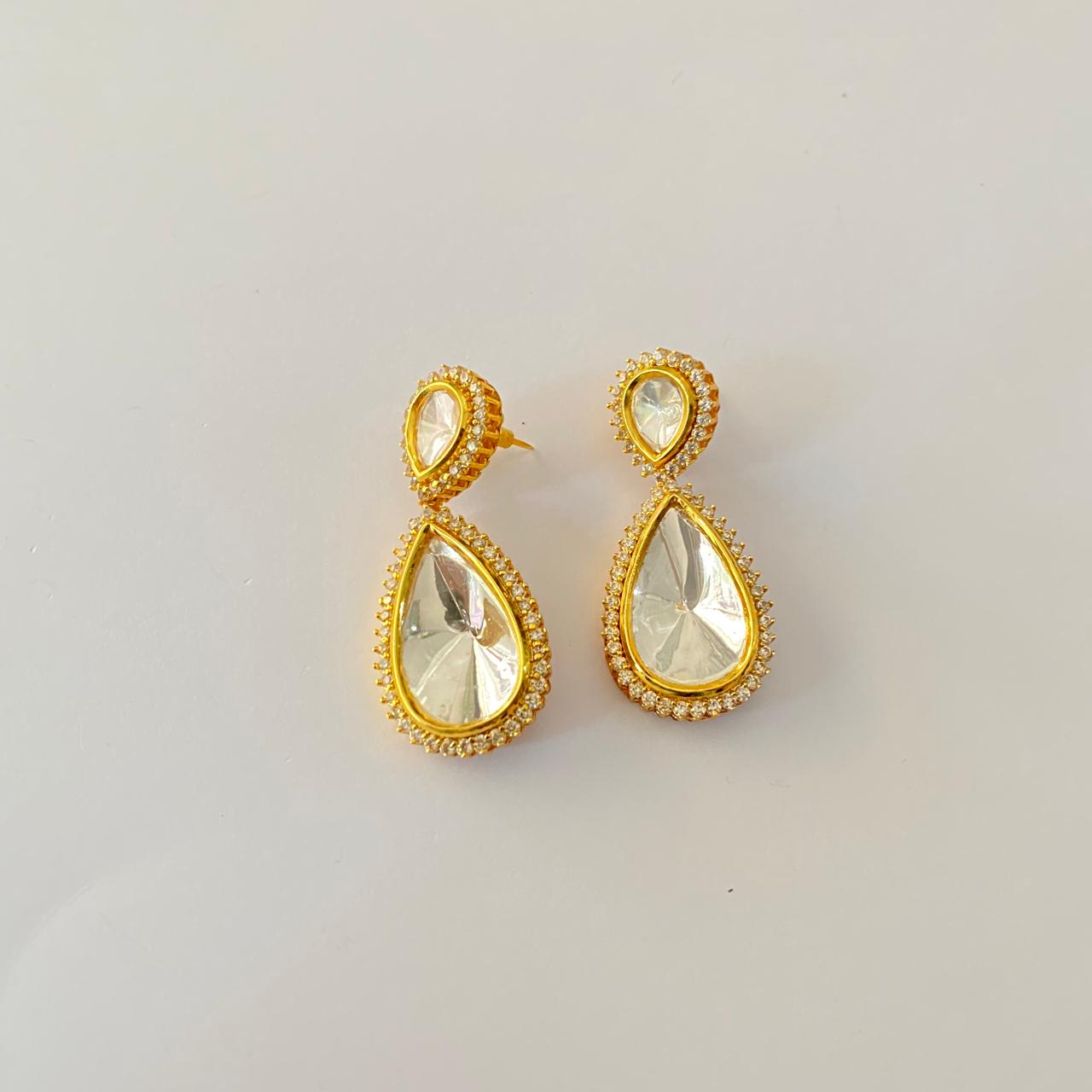 Polki Gold Plated Classic Earring