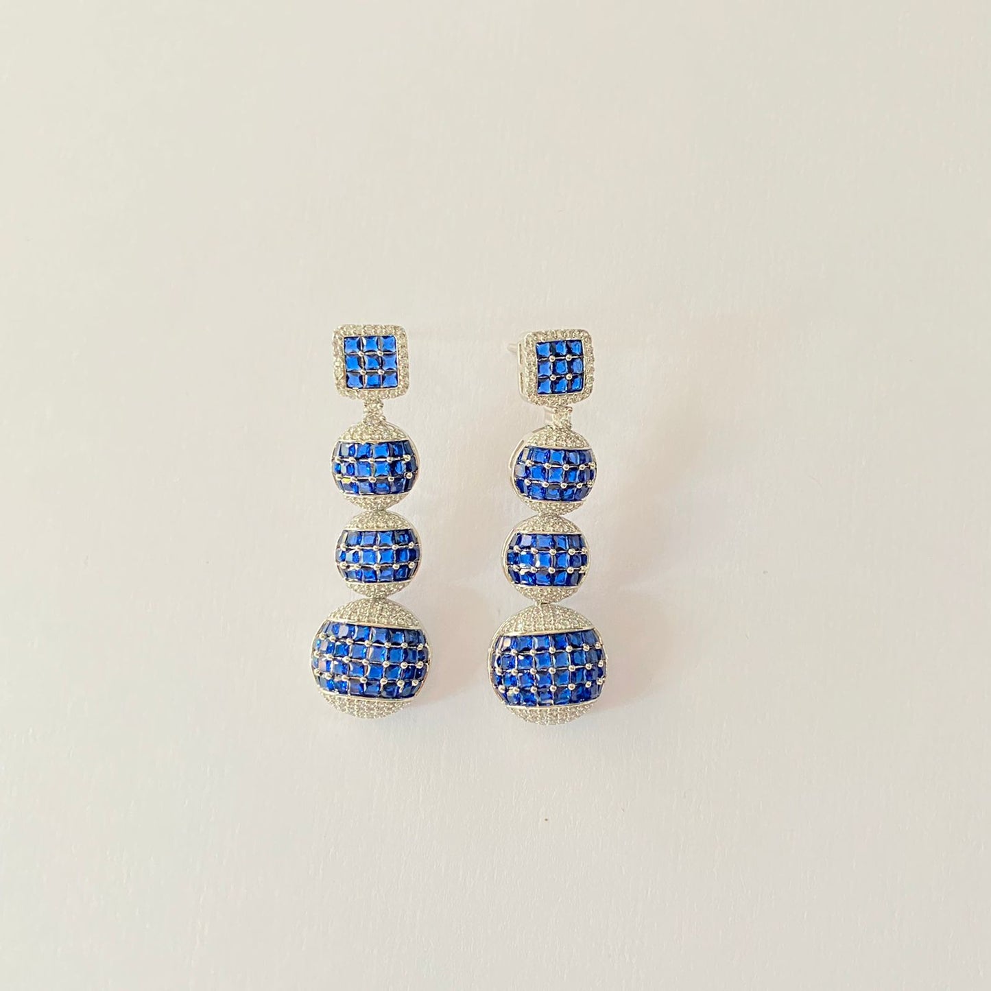Western Blue Stone Silver plated earring
