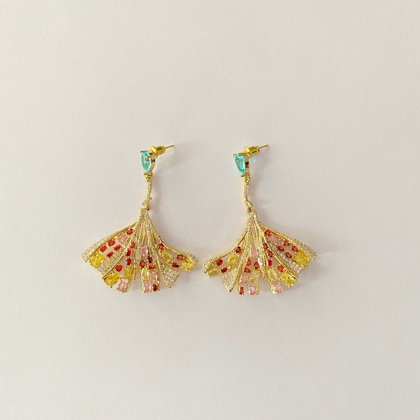 Western dangler Gold Plated Multi Colour Earring