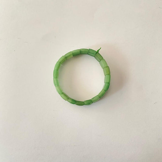 Green Jade Square Beads Bracelet