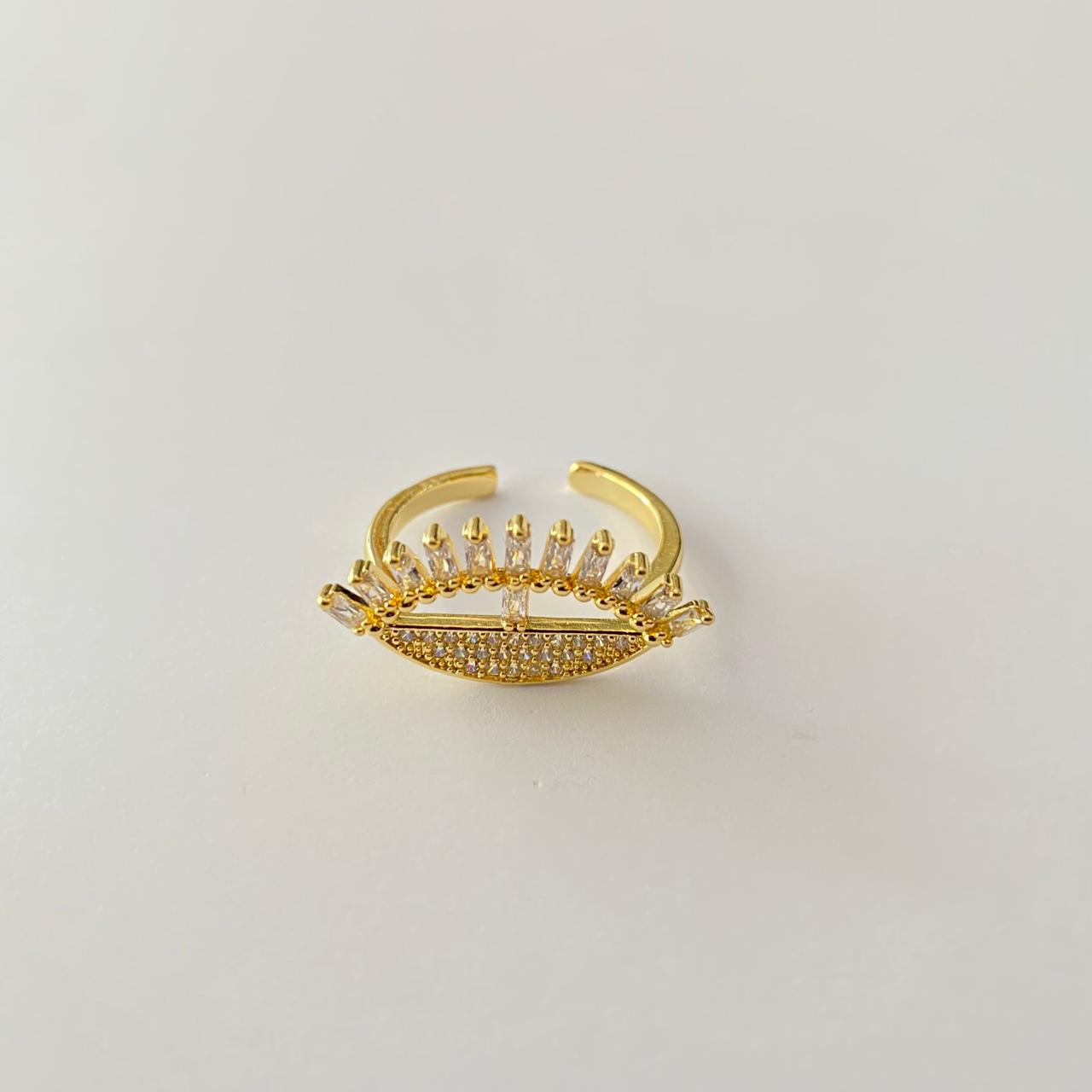 Classic Eye Design Gold Plated Ring.
