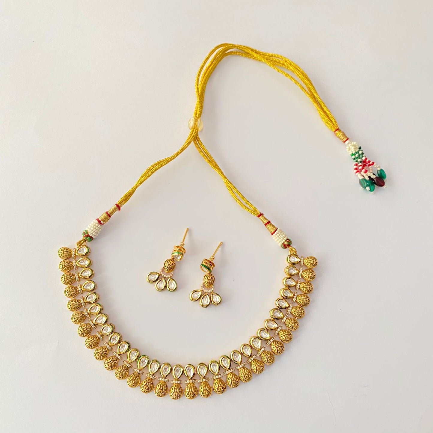 Gold Plated Kundan Necklace Set