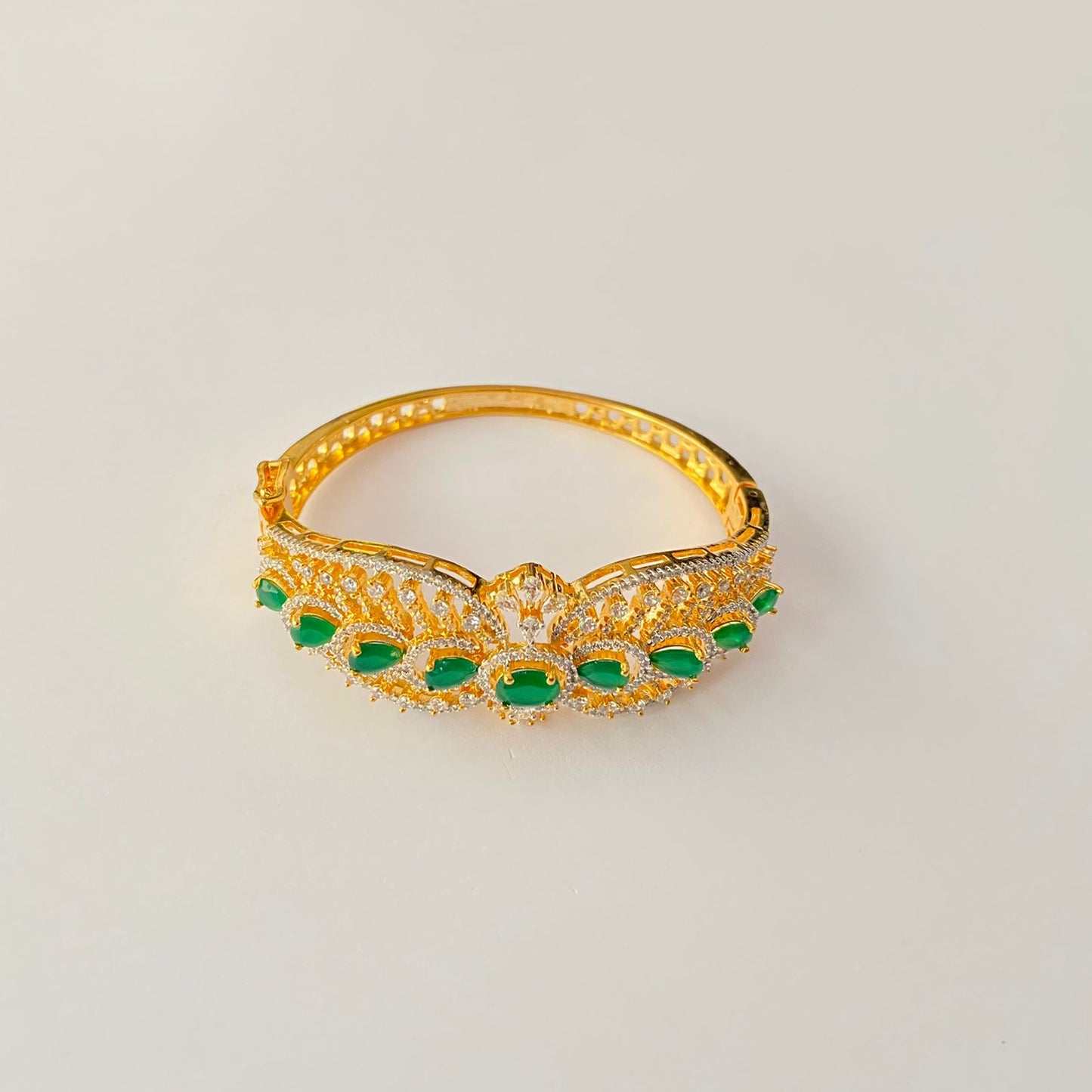 Gold Plated Green Bracelet