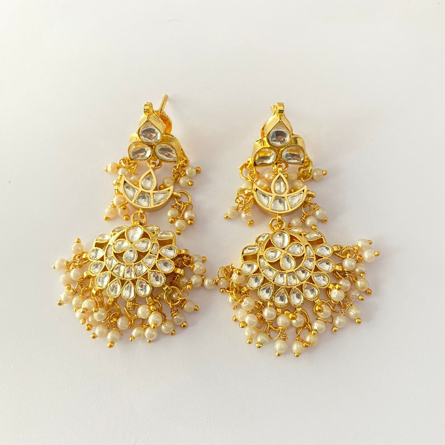 Traditional Moissanite Pearl Drop Earring