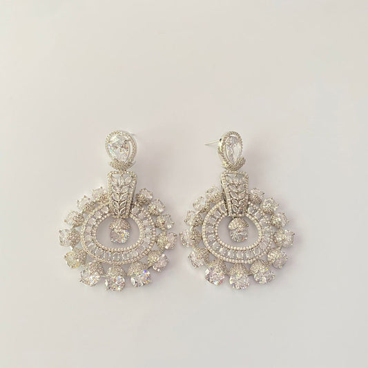 Silver Plated Diamond Earring