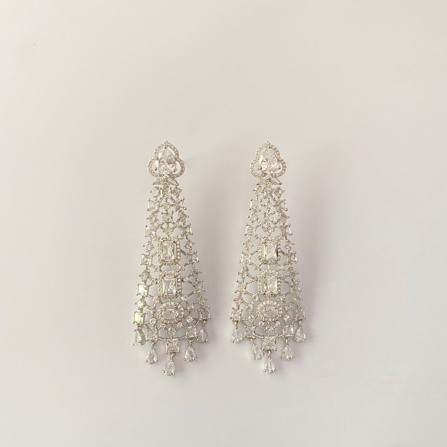 Diamond Silver Plated Earring