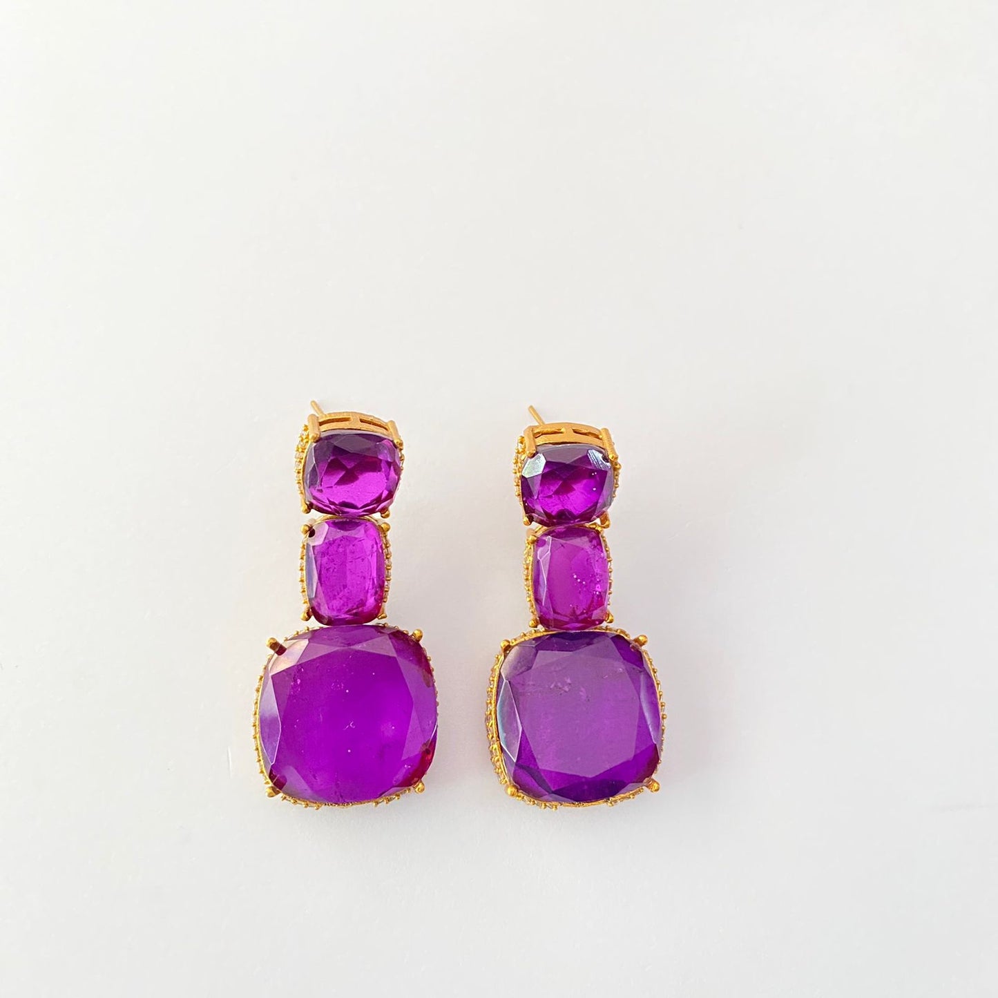Purple Antique Gold Earring