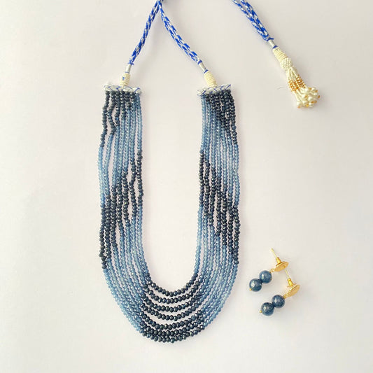Blue Multi Layer Necklace Set