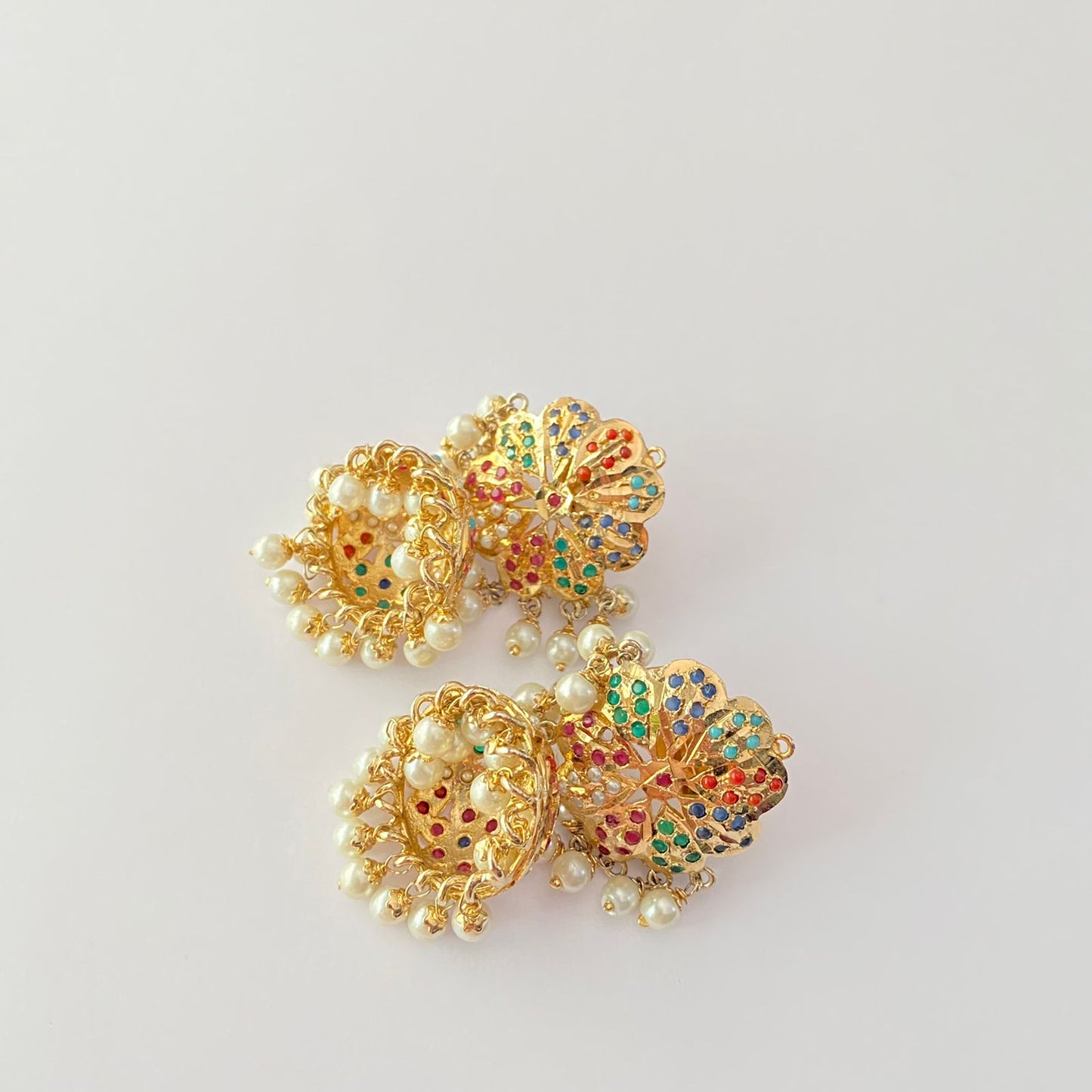 Multi Gold Jadau Earring