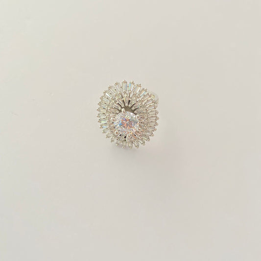 A.D Stone silver Plated A.D Ring