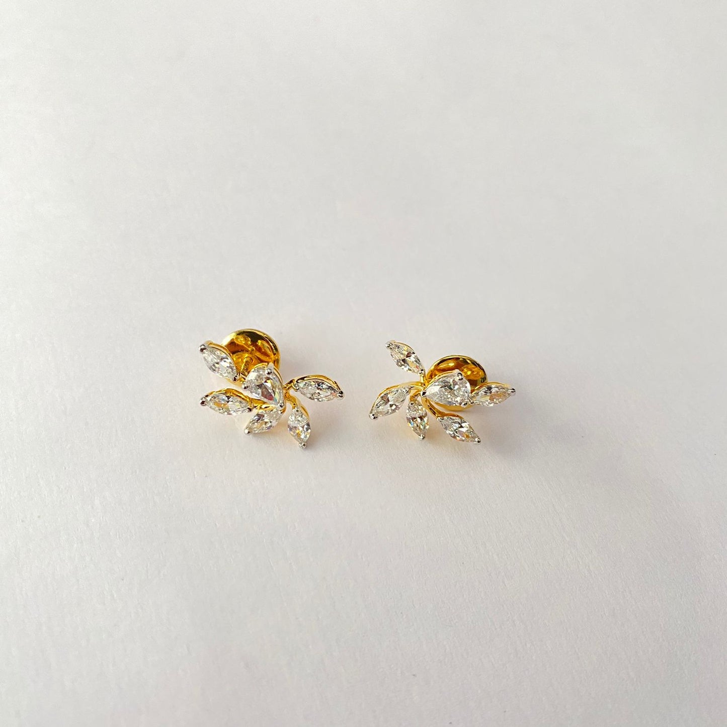 Gold Plated Pure Silver 92.5 Flower Earring