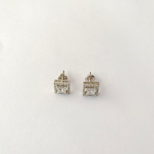 Square Shape Pure Silver 92.5 Earring