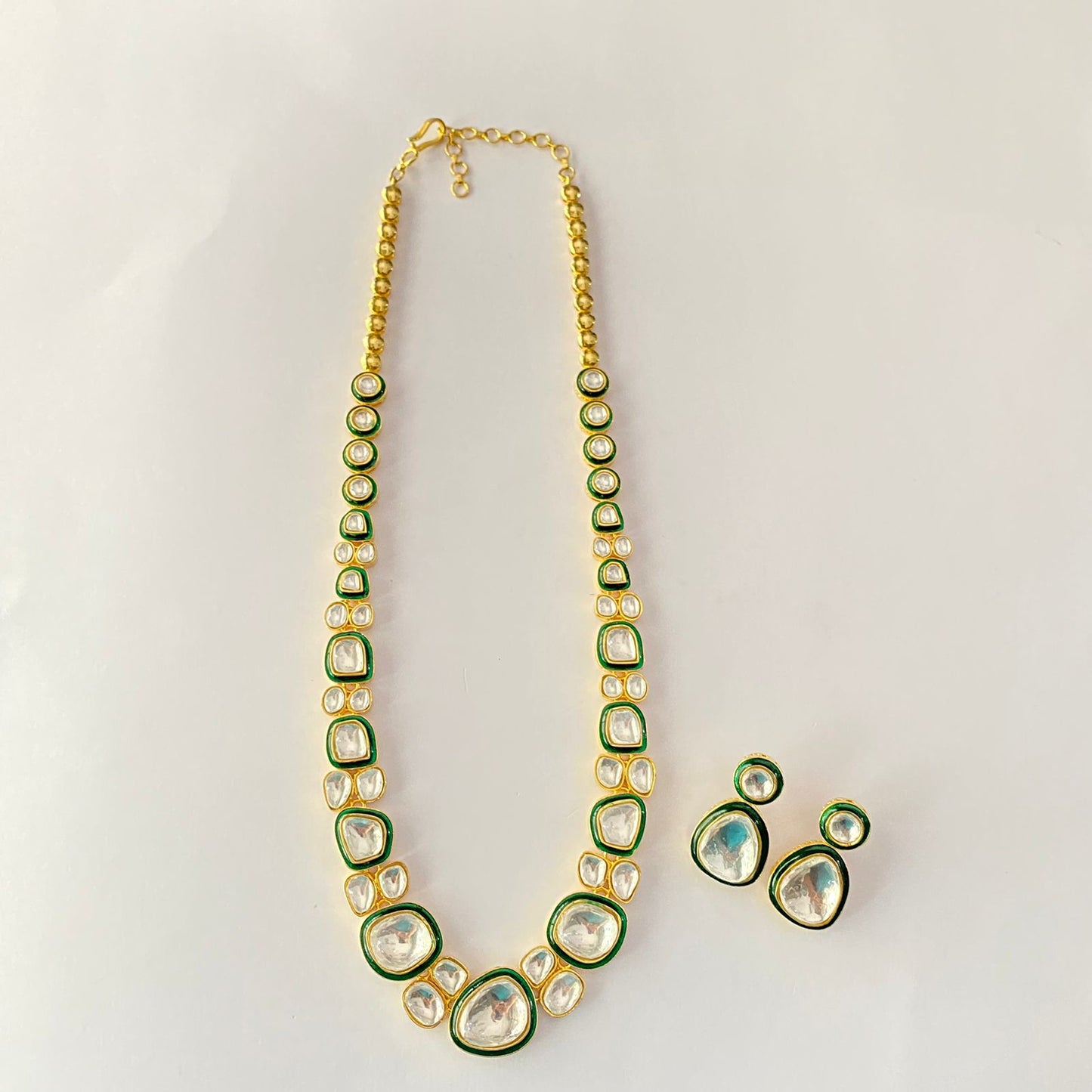 Gold Plated Polki Necklace Set
