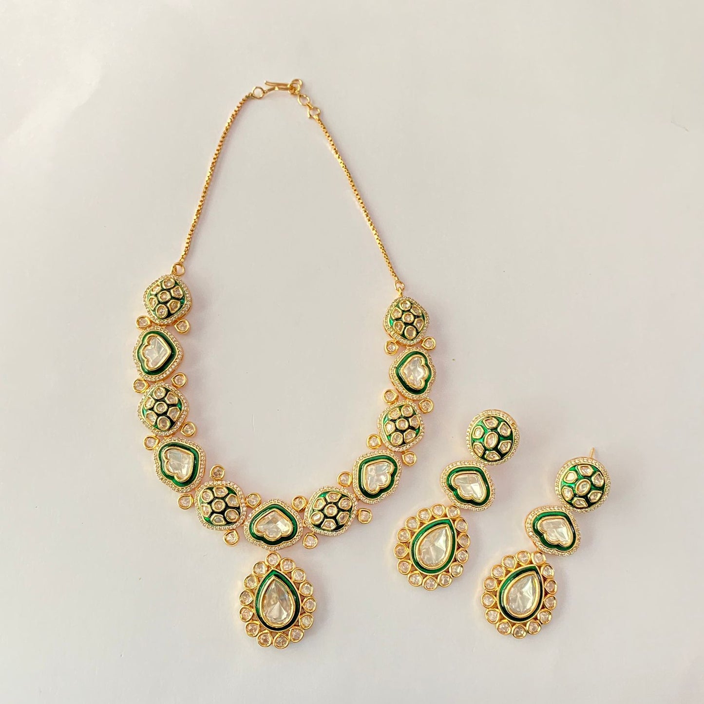 Polki Gold Plated Necklace Set