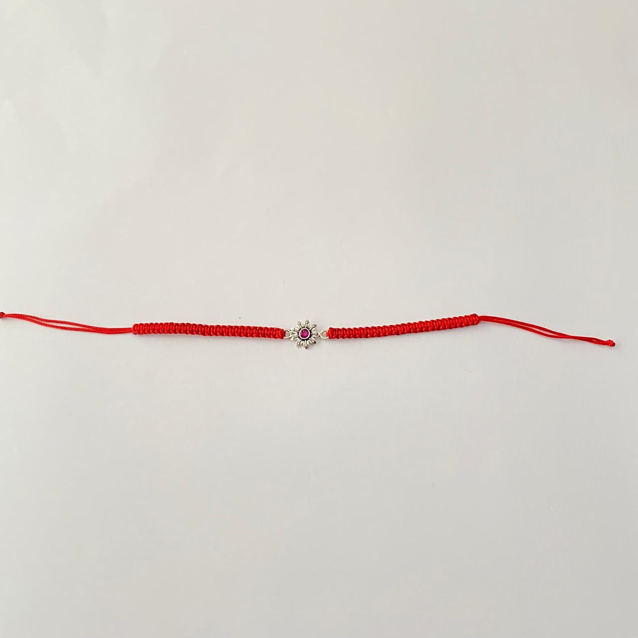 Pure silver surya design Rakhi