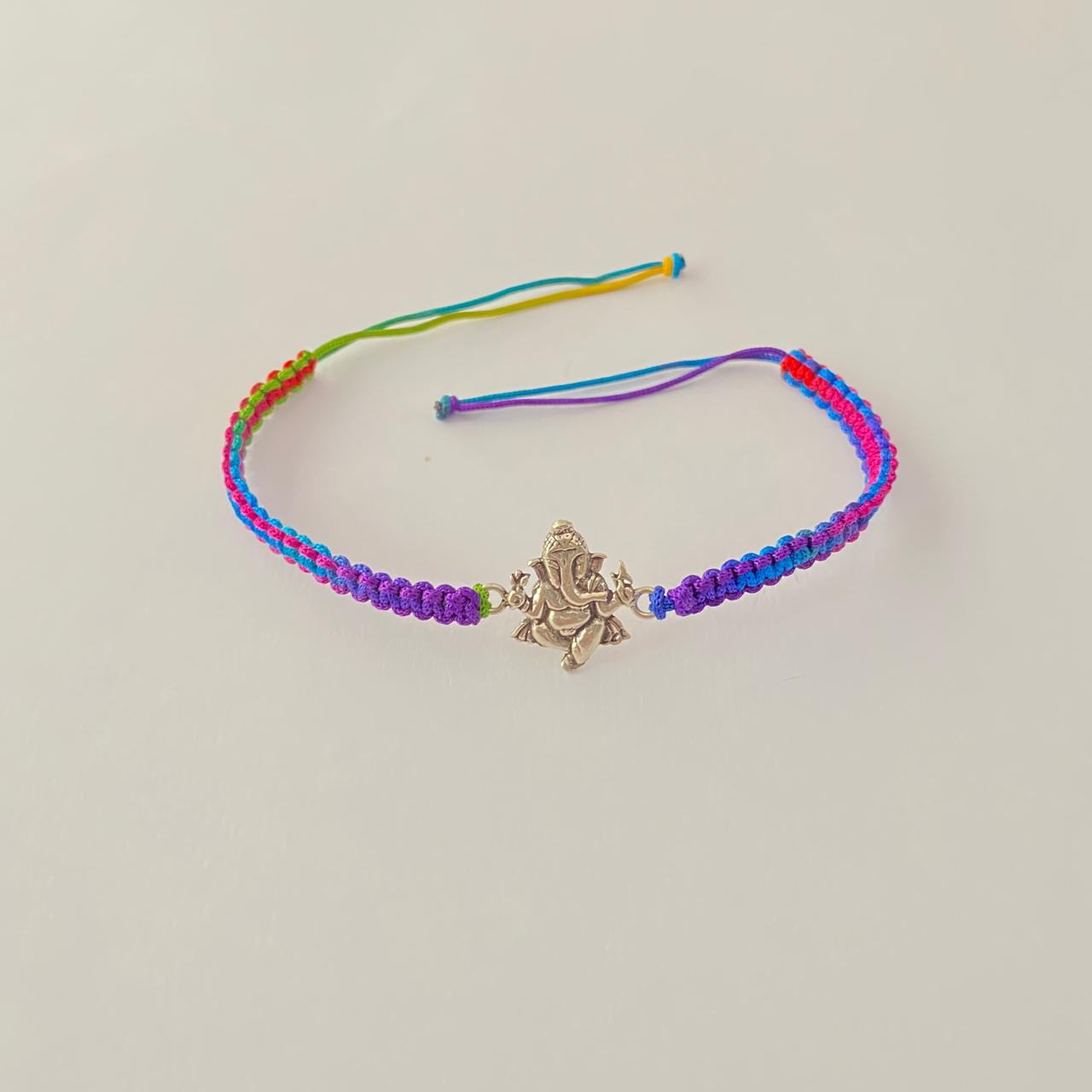 Pure silver Blue Ganpati Dev Rakhi