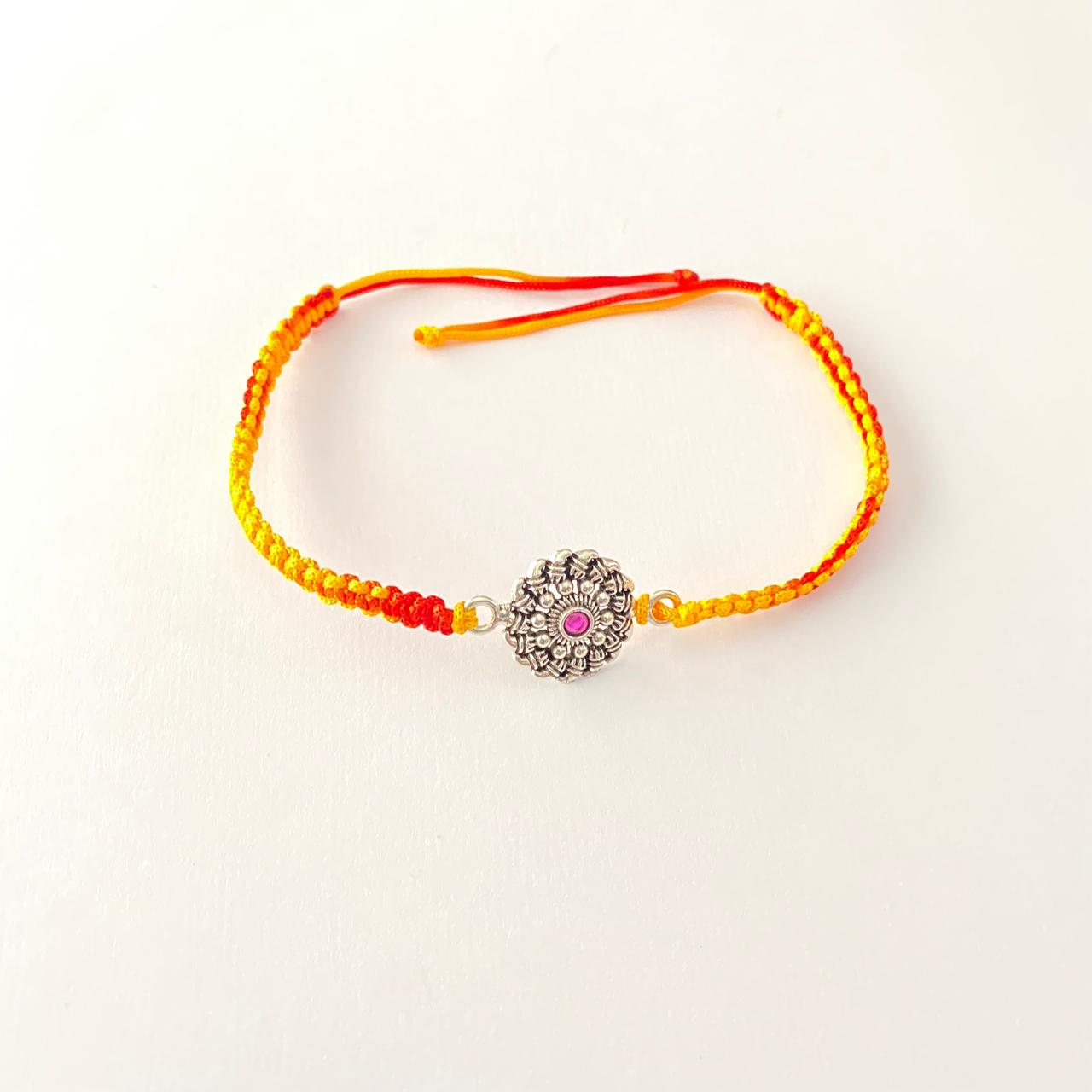 Pure silver Blue Latest Design Rakhi