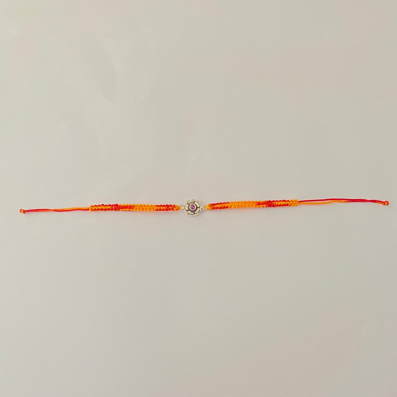 Pure silver Latest Design Foral name Rakhi