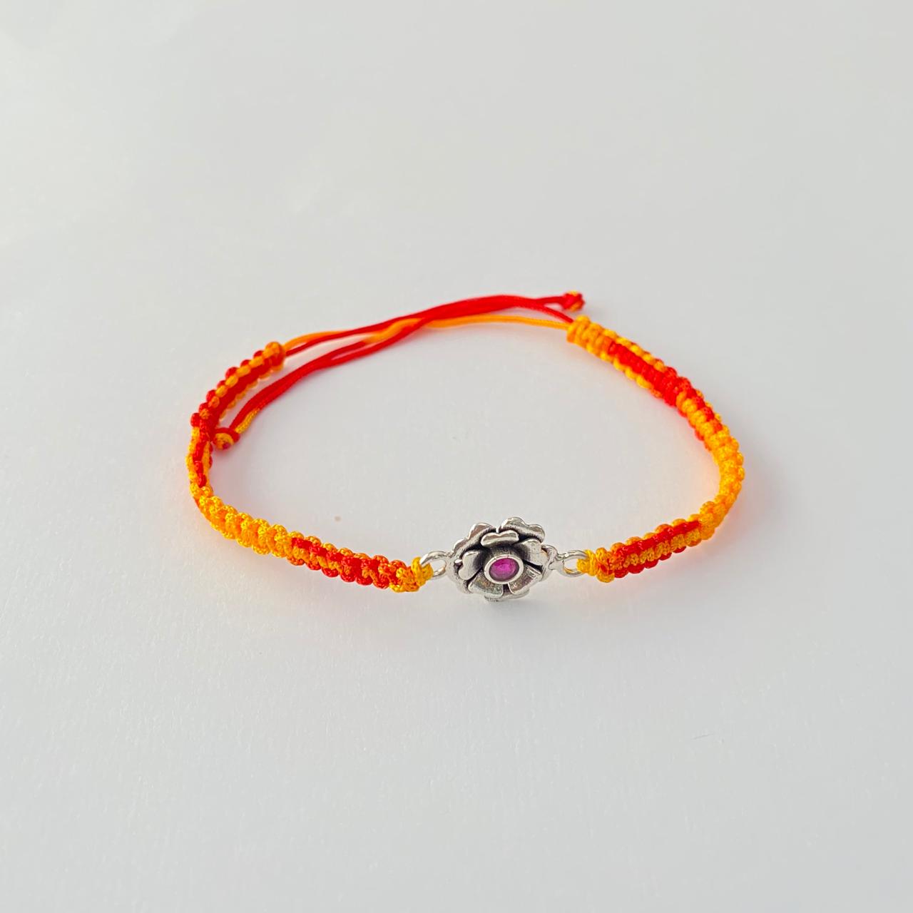 Pure silver Latest Design Foral name Rakhi