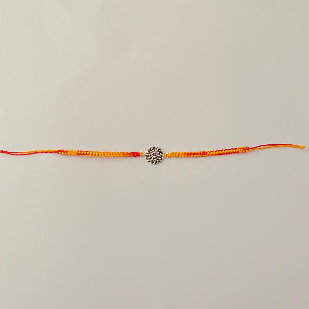 Pure silver Blue Latest Design Rakhi