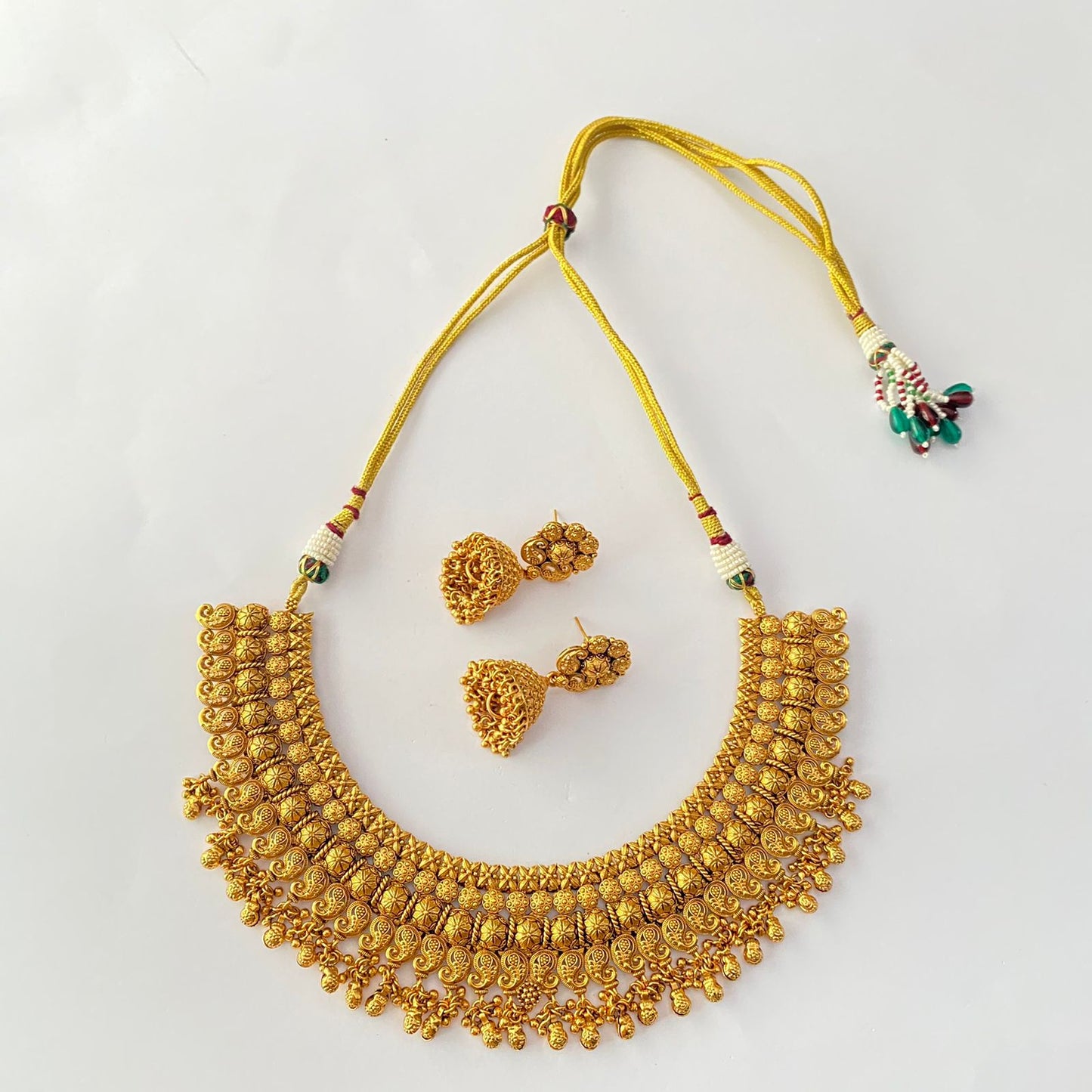 Gold Plated Temple Necklace Set