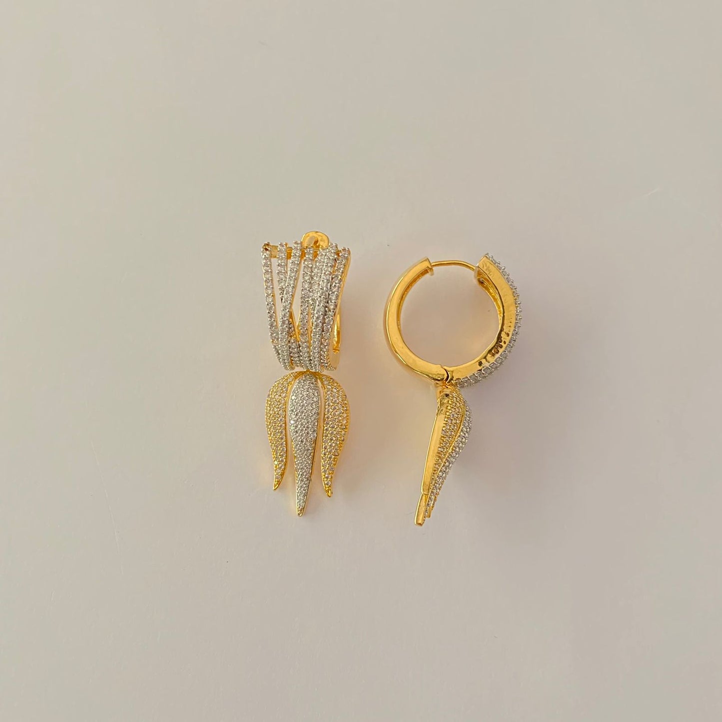 Silver & gold Plated A.D Stone Stylish Hoop earring