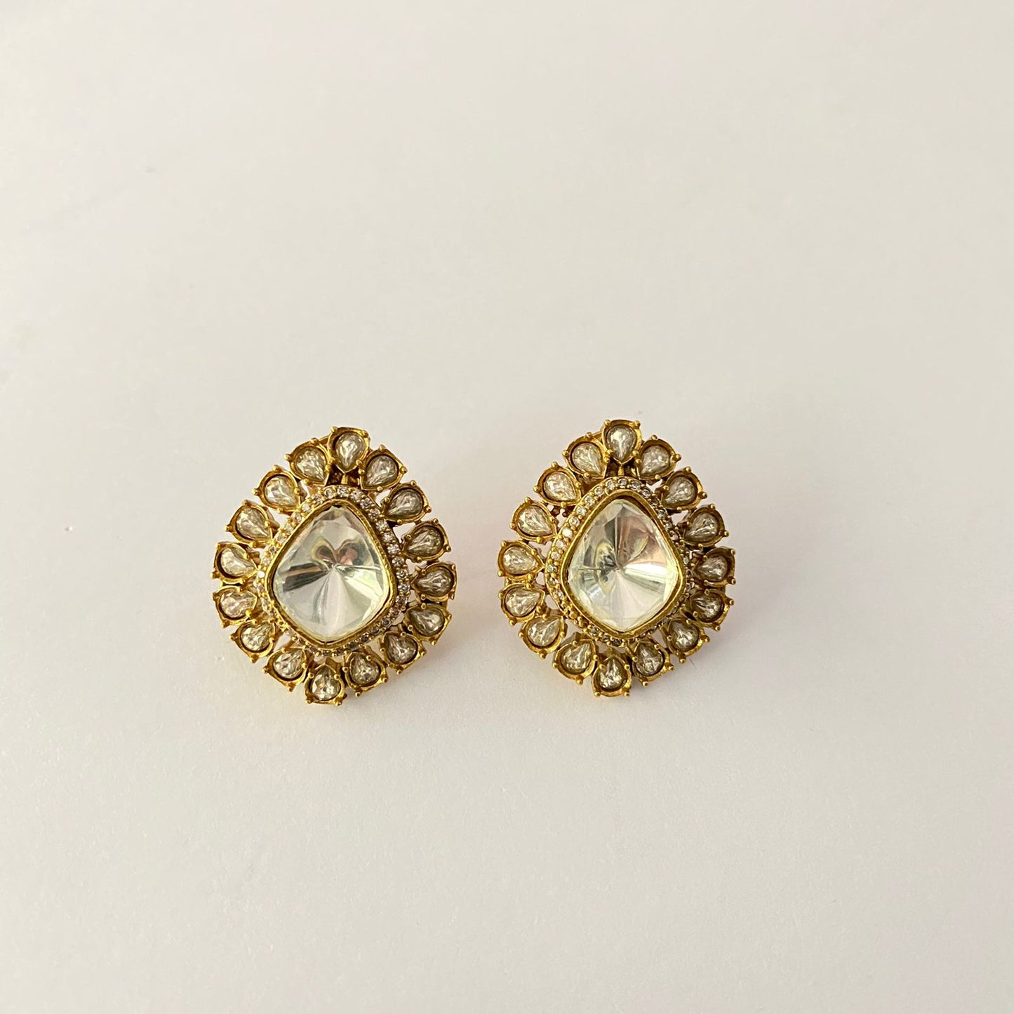 Polki Stud With Back Clip