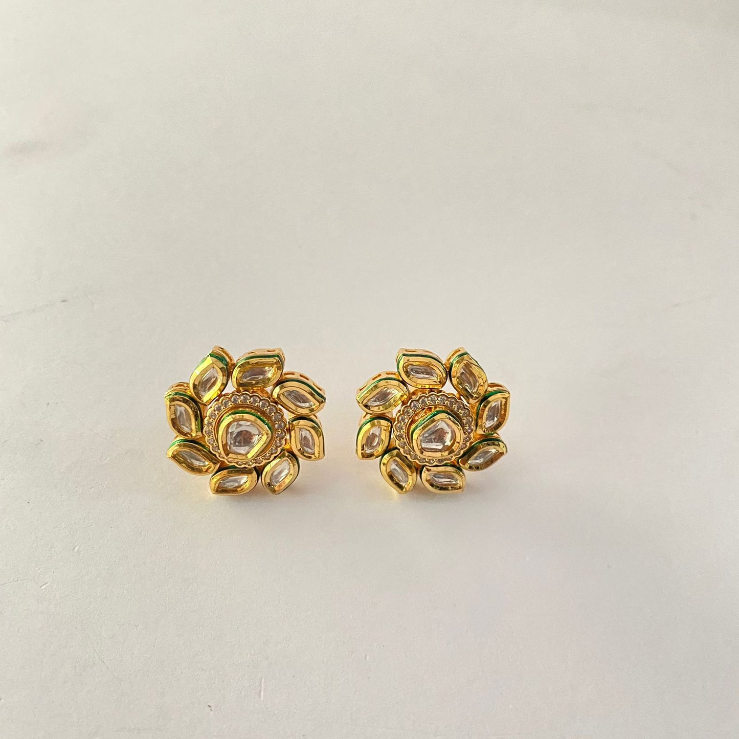 Gold Plated Kundan Stud