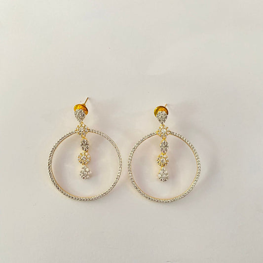 Gold Plated Diamond Bali