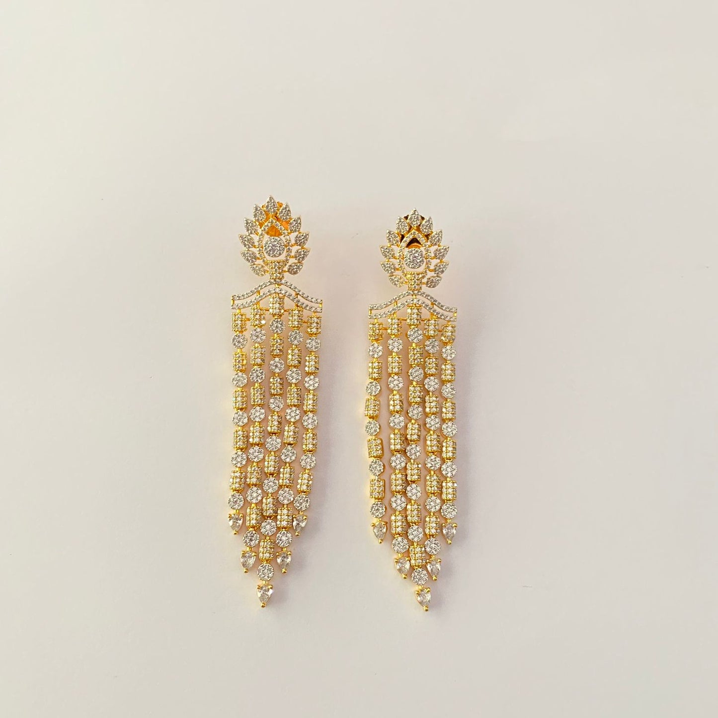 Diamond Gold Plated Long Earring