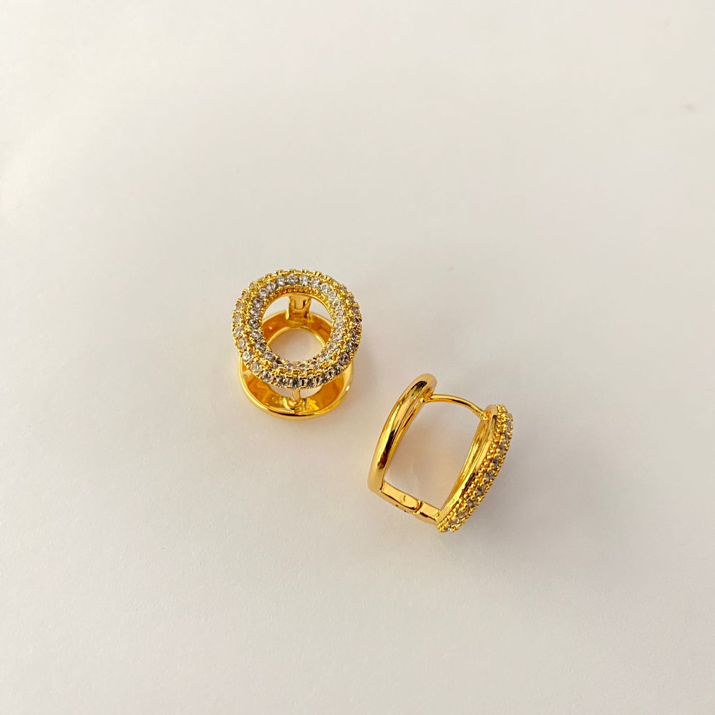 Gold Plated Small Diamond Bali