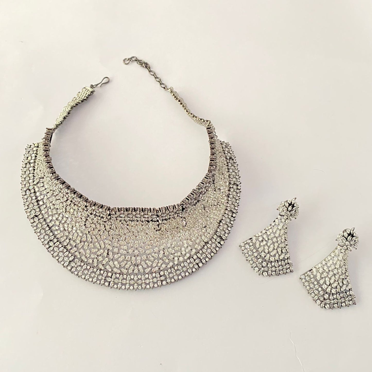 victorian ad stone big chokar necklace set