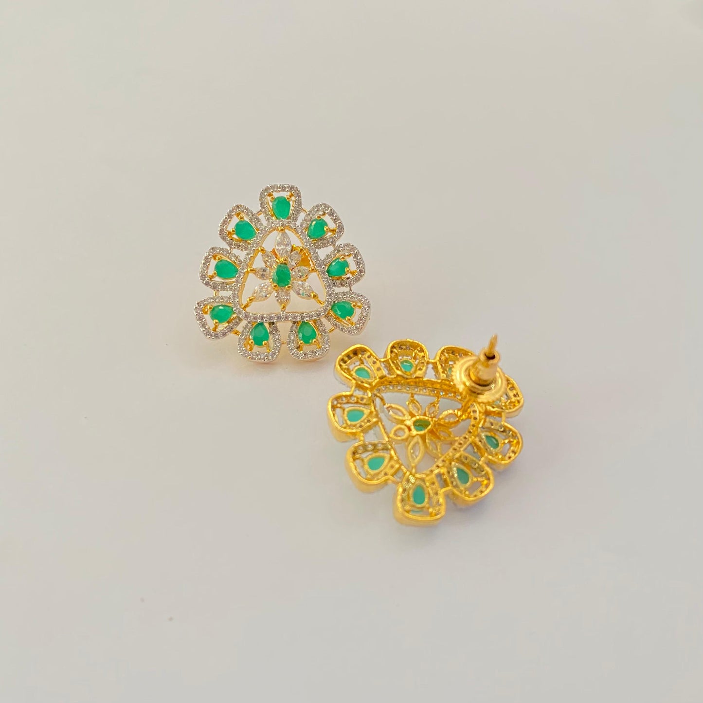 Emerald Gold Plated latest design Classic stud