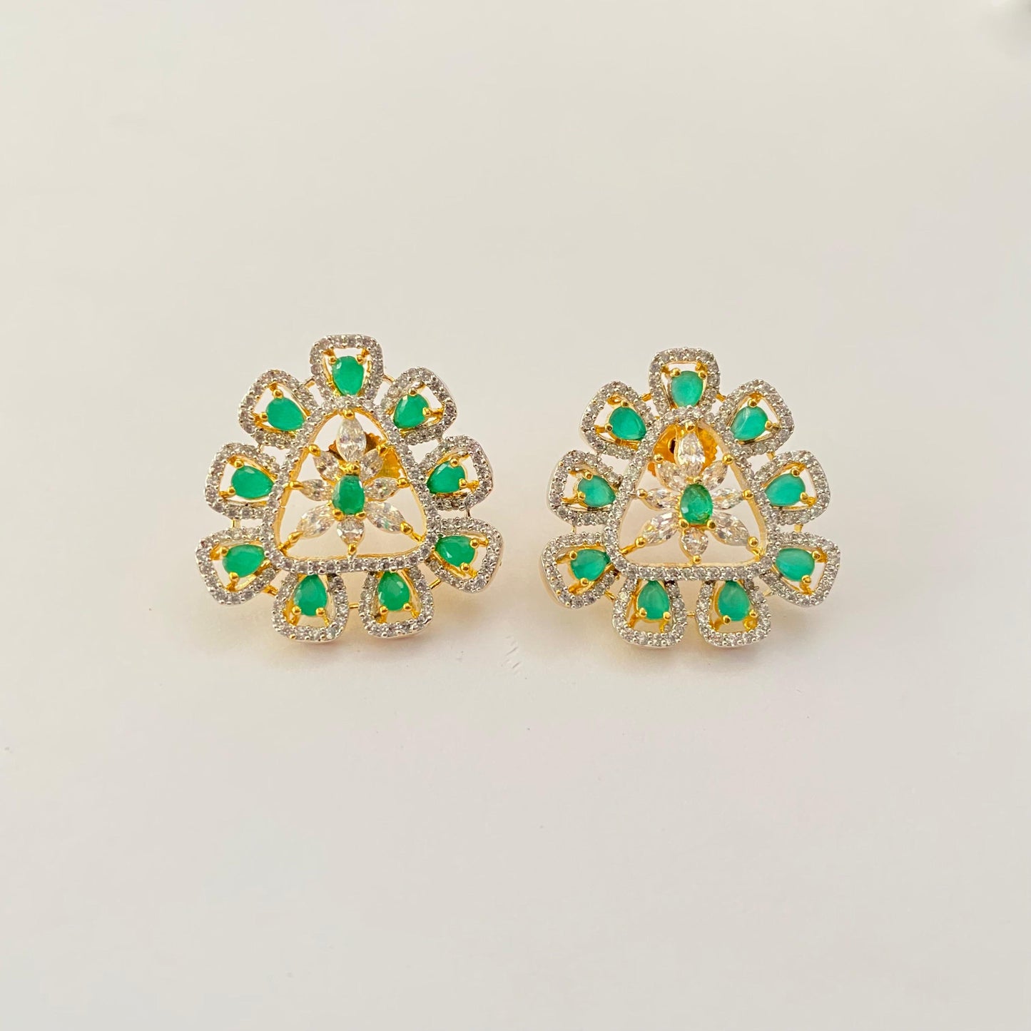 Emerald Gold Plated latest design Classic stud