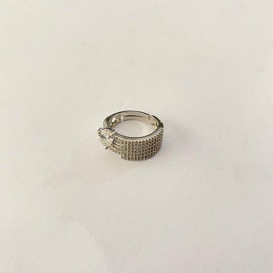 Diamond Silver Plated Ring