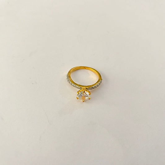 Gold Plated Single Diamond Ring