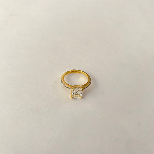 Diamond Sleek Gold Plated Ring