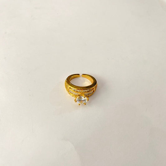 Diamond Ring Gold Plated