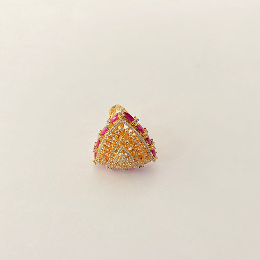 Ruby Gold Plated adjustable Ring