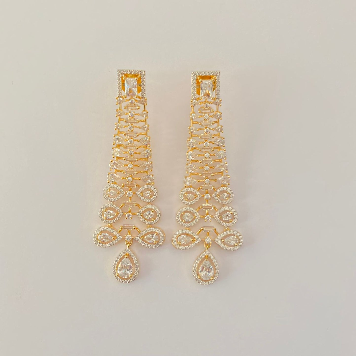 A.D Stone  Gold plated  Dangler Earring