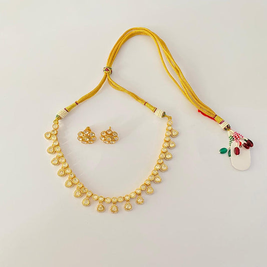 mosonite gold  plated latest design necklace Set