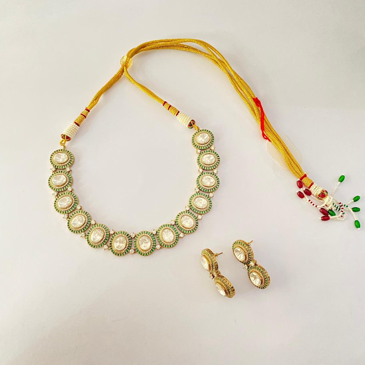 Emerald polki latest design Necklace Set