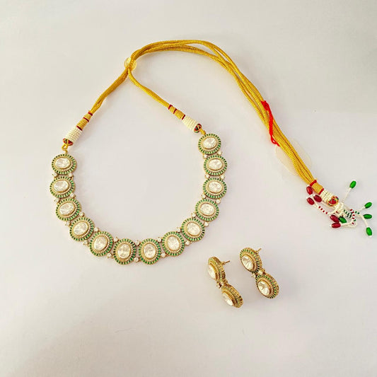 Emerald polki latest design Necklace Set