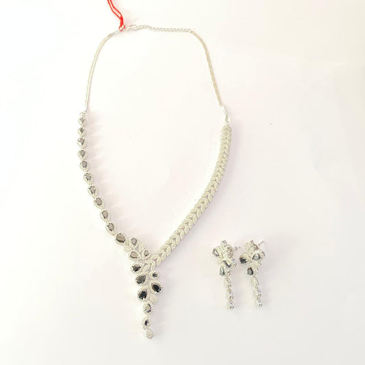 Black Diamond silver plated Classic necklace Set