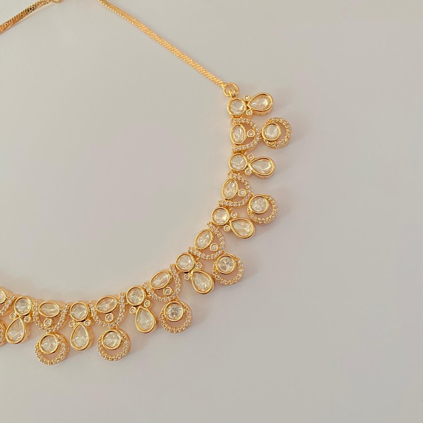 Polki gold plated Latest design Necklace Set