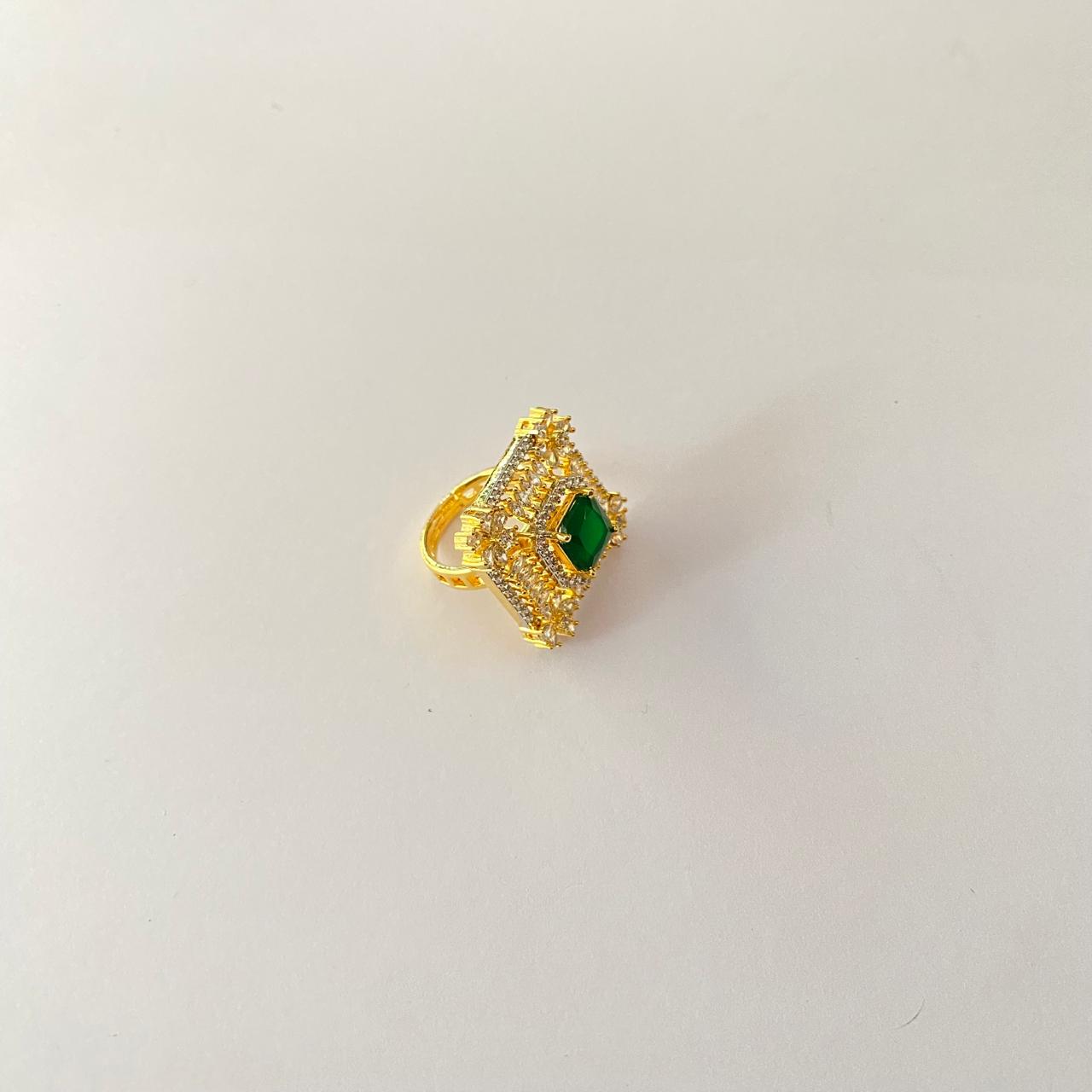 Gold Plated with Diamond adjustable Ring
