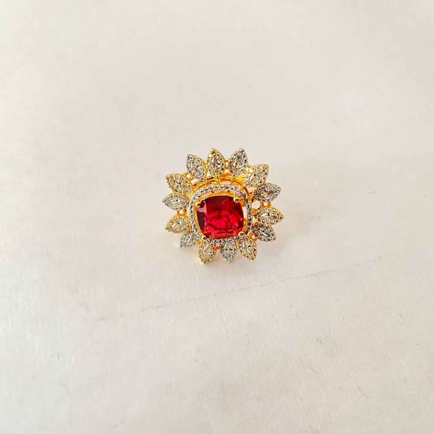 Ruby Gold Plated Ring