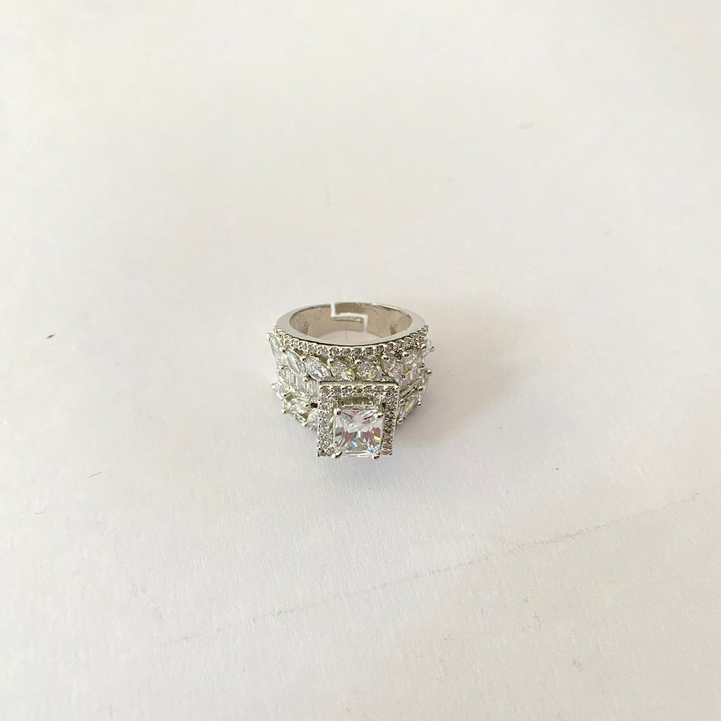 Silver Plated Diamond Ring